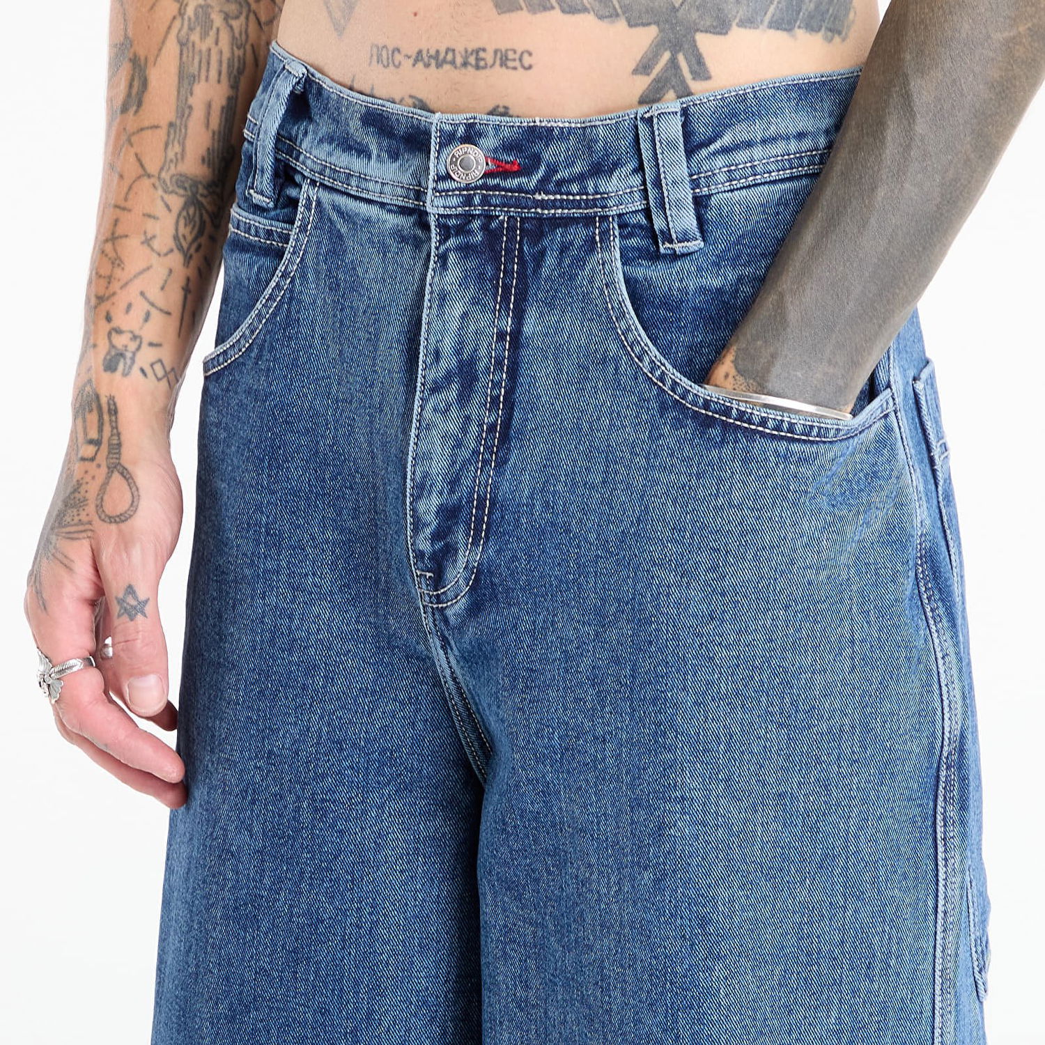 Džínsy RIPNDIP RIPNDIP Ace Ultra Wide Leg Pants Modrá | RNDFALL25110, 1