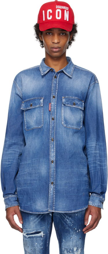 Košeľa DSQUARED2 Dsquared2 Dan Worker Pocket Denim Shirt Modrá | S74DM0904_S30341, 0