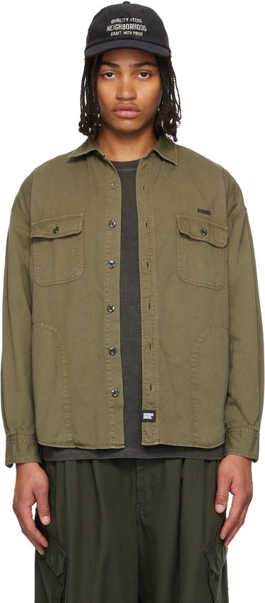 Košeľa Neighborhood Garment Dyed Utility Shirt Zelené | 252AQNH-SHM02, 0