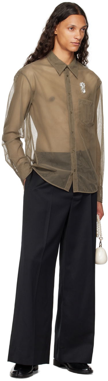 Košeľa Simone Rocha Simone Rocha Sheer Embellished Shirt Zelené | 5289TB 0069, 3
