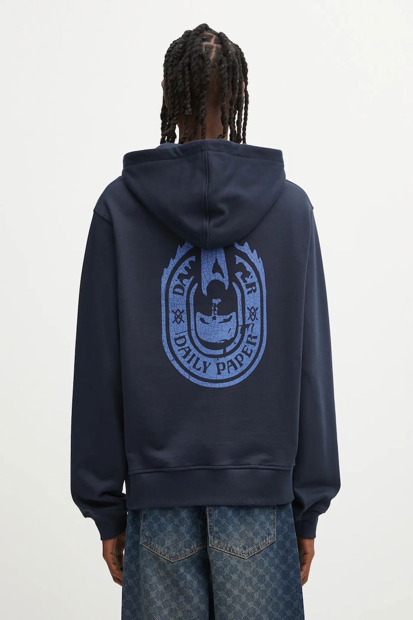 Mikina DAILY PAPER Daily Paper Candle Label Graphic Print Hoodie Navy | 2521106