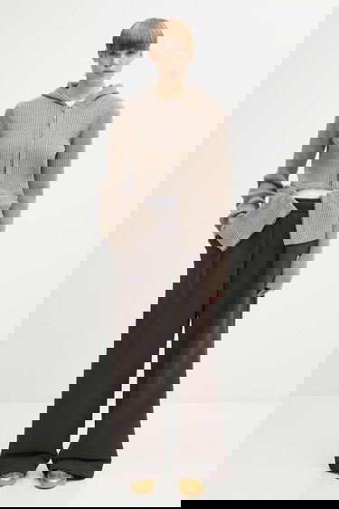 Sveter HELIOT EMIL Heliot Emil Ribbed Hooded Wool Zip Cardigan Béžová | AW25.W.07.084.DST19, 5