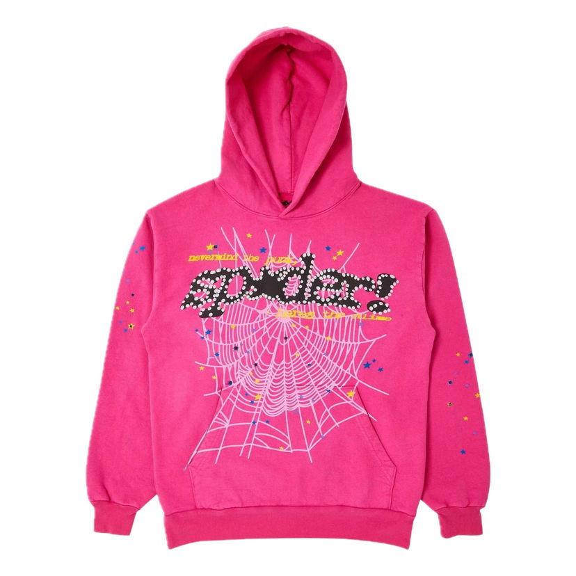 Mikina Sp5der Spider Worldwide Web Hoodie Ružová | SP5-MGSP5-HD