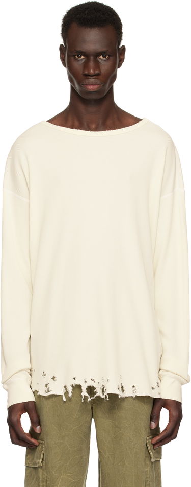 Sveter John Elliott John Elliott Folsom Distressed Thermal T-Shirt Biela | B295M66905A, 0