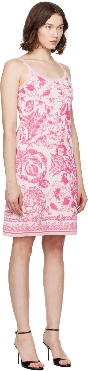 Šaty Versace Versace Underwater Barocco A-Line Knit Minidress Ružová | 1020361_1A14732, 1