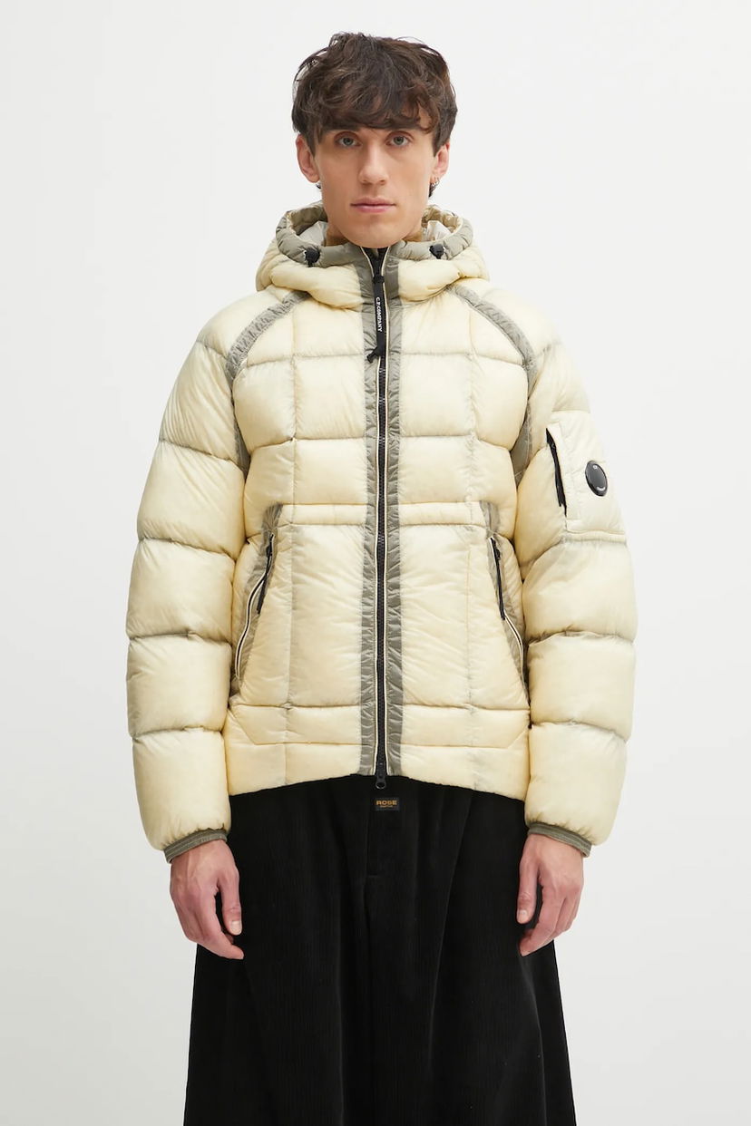 Prešívaná bunda C.P. Company Winter Hooded Quilted Down Puffer Jacket with Contrast Trim Béžová | 19CMOW702A110416A