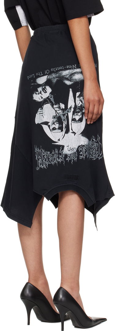 Sukňa VETEMENTS Vetements Cradle Of Filth Print Asymmetrical Midi Skirt Čierna | WCF76SK690M, 2