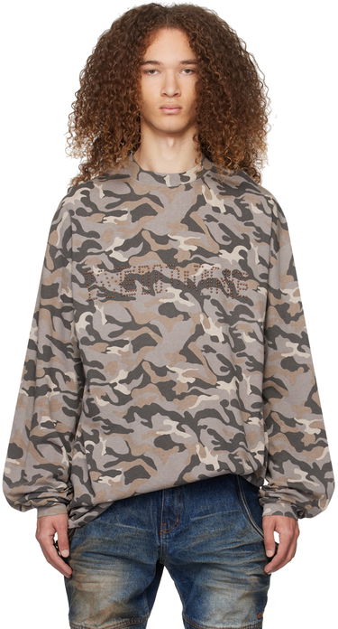 Sveter We11done We11done Camo Long Sleeve T-Shirt Šedá | WD-TT0-24-792-U-GY, 0