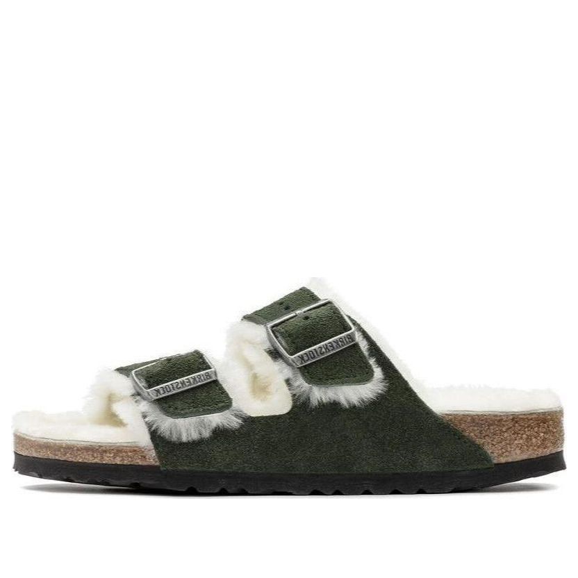 Tenisky a topánky Birkenstock Arizona Shearling Suede Leather Narrow Fit Sandals Zelené | 1021102, 0