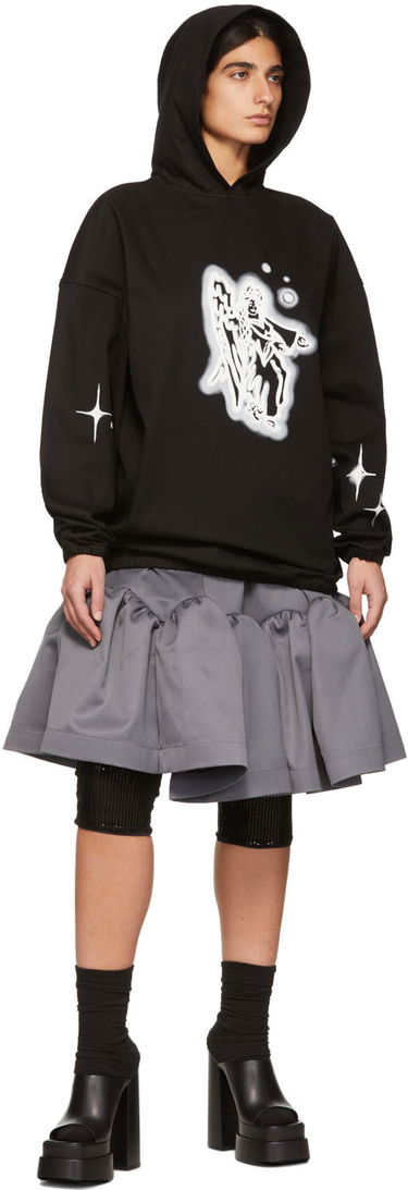 Mikina We11done We11done Cotton Angel Graphic Hoodie Čierna | WD-BL1-22-130-U-BK, 3