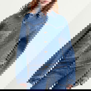 Bunda Ahluwalia Ahluwalia Laser Denim Jacket Modrá | M-AHLU-DE015-SS26-FA283-VI, 2