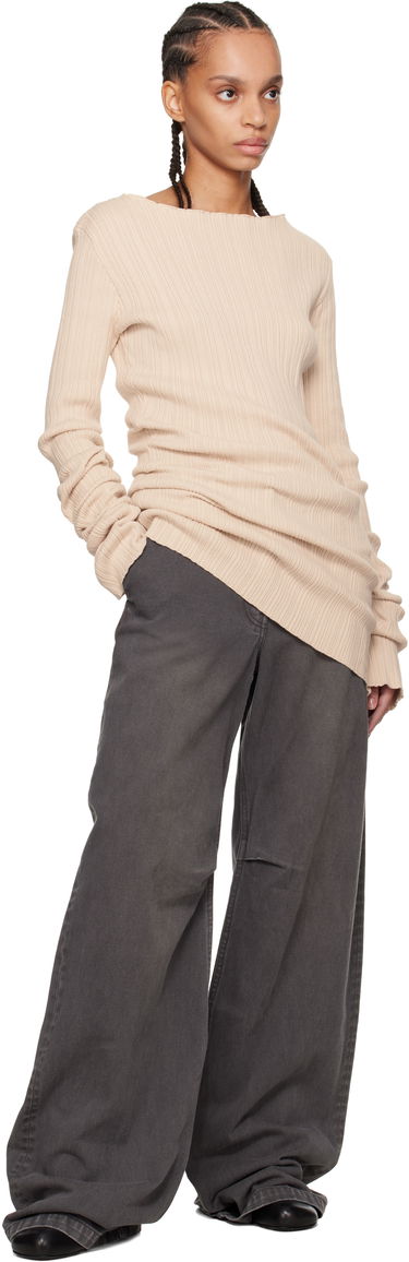 Sveter Entire Studios Entire Studios Arches Ribbed Knit Sweater Béžová | ES2716BU, 3
