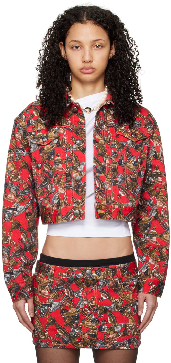 Bunda Vivienne Westwood Marlene Denim Jacket Červená | 19010015-W00SD-, 0