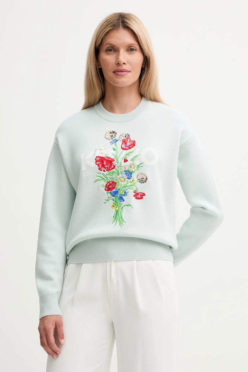 Sveter KENZO Kenzo Women's Floral Sweater Zelené | FF62PU7303BG