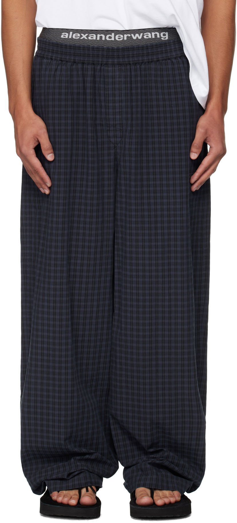 Nohavice Alexander Wang Alexander Wang Relaxed Trousers Modrá | 6WC3254885