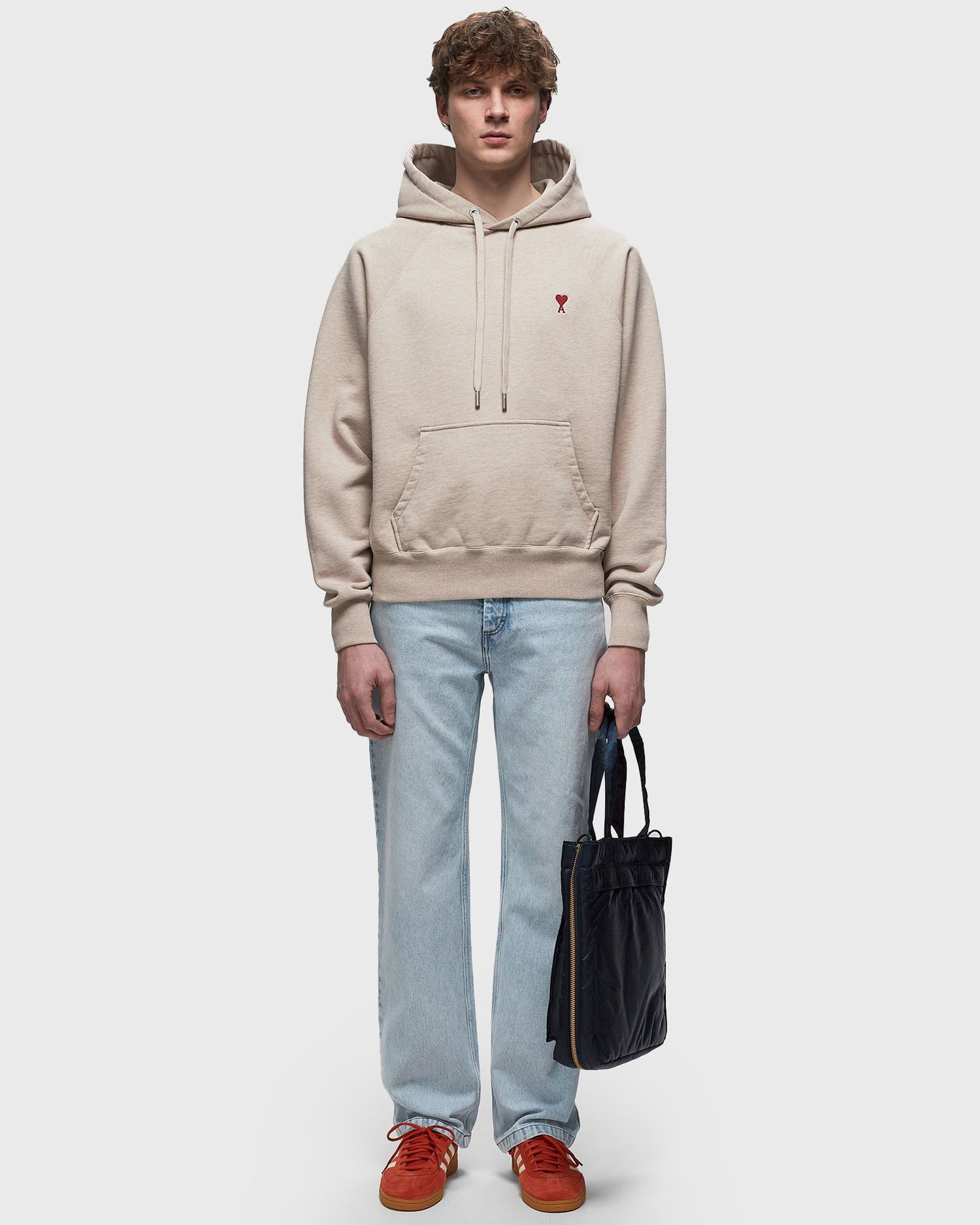 Mikina AMI Paris Hoodie Béžová | USW205.747-2712, 1