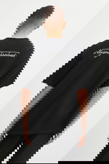 Tričko Neighborhood NEIGHBORHOOD HEATHER FABRIC Script Logo Pocket T-Shirt Čierna | 252UWNH.CSM10, 2