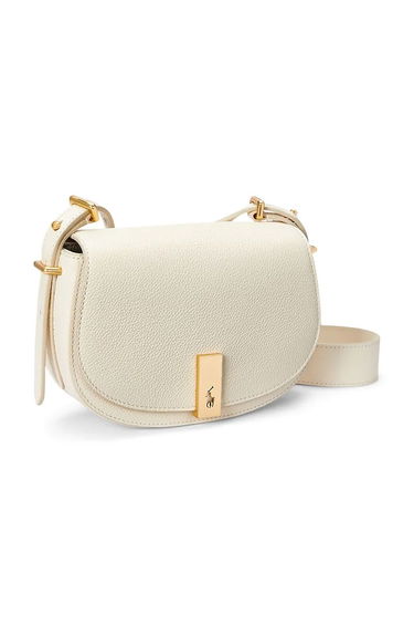 Taška cez rameno Polo by Ralph Lauren White Leather Saddle Bag Biela | 428932626, 1