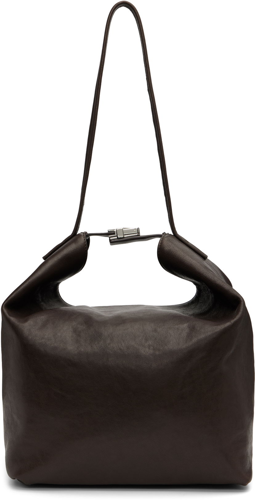 Kabelka BY FAR BY FAR Maxi Bea Creased Leather Bag Hnedá | MWBSB054LL034BR054PL