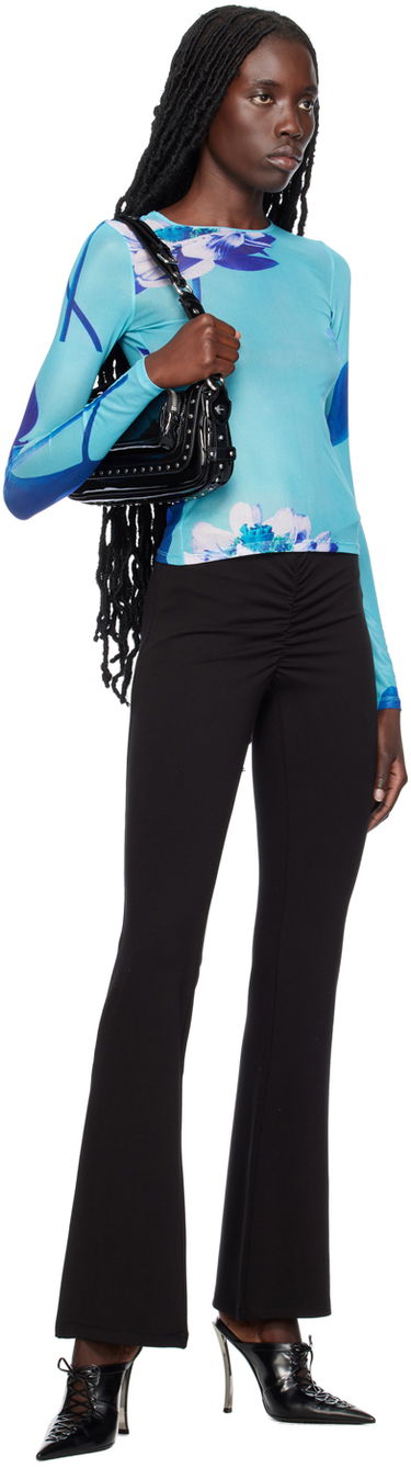 Tričko Miaou Miaou Floral Long Sleeve T-Shirt Modrá | 7029PM2BLO, 3