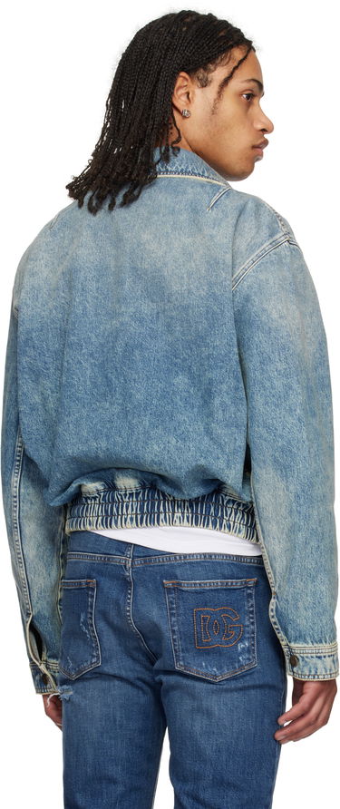 Bomber bunda Dolce & Gabbana Dolce&Gabbana Tag Denim Bomber Jacket Modrá | G9BKNDG8ME5, 2