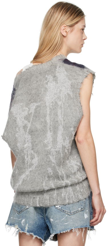 Sveter R13 R13 Oversized Argyle Vest Šedá | R13WY244-Y058B, 2