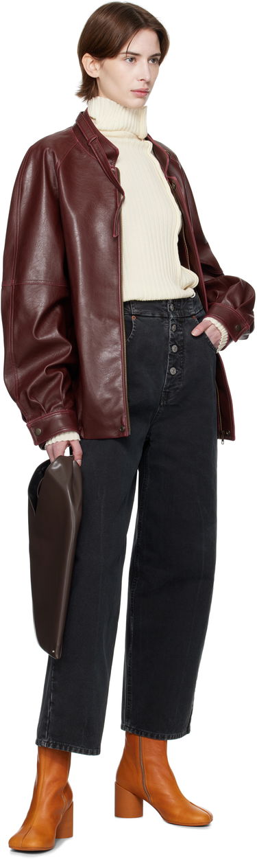 Bunda Maison Margiela MM6 Maison Margiela Sports Faux-Leather Jacket Vínová | S62AN0148 M35455, 3