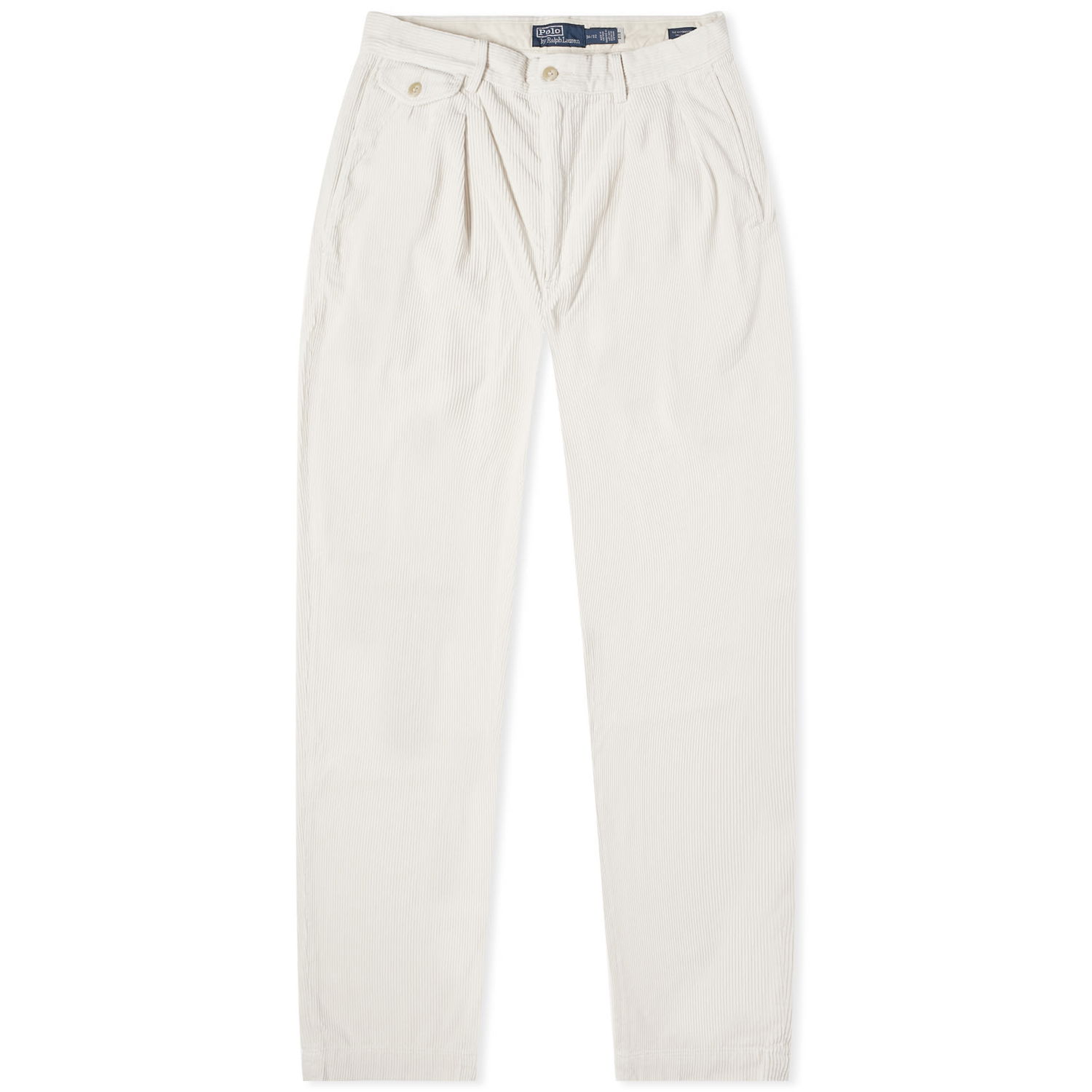 Nohavice Polo by Ralph Lauren Corduroy Pleated Pant "Parchment Cream" Biela | 710924112001, 0