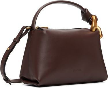 Taška cez rameno JW Anderson JW Anderson The JWA Small Corner Leather Shoulder Bag with Sculptural Link Handle Hnedá | HB0758-LA0232, 4