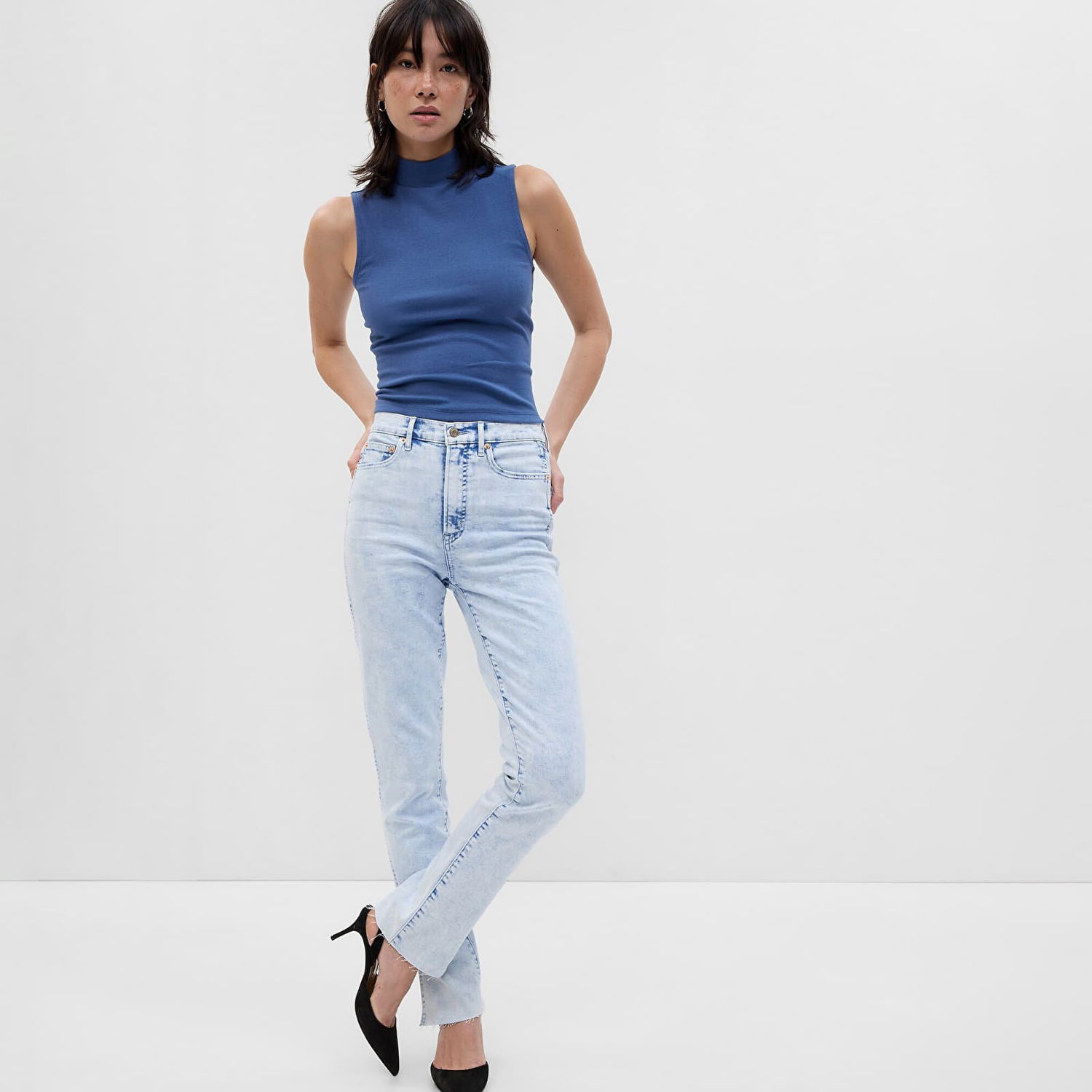 Džínsy GAP Denim Pants Vintage Slim - High Rise Light Indigo Modrá | 571006-00, 0