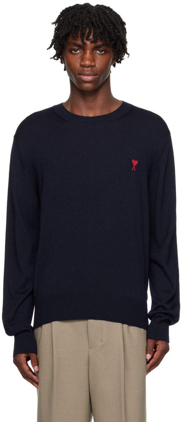 Sveter AMI Sweater Navy | HKS111.KN0025, 0