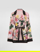 Dolce & Gabbana Rose And Peony Print Twill Pajama Shirt