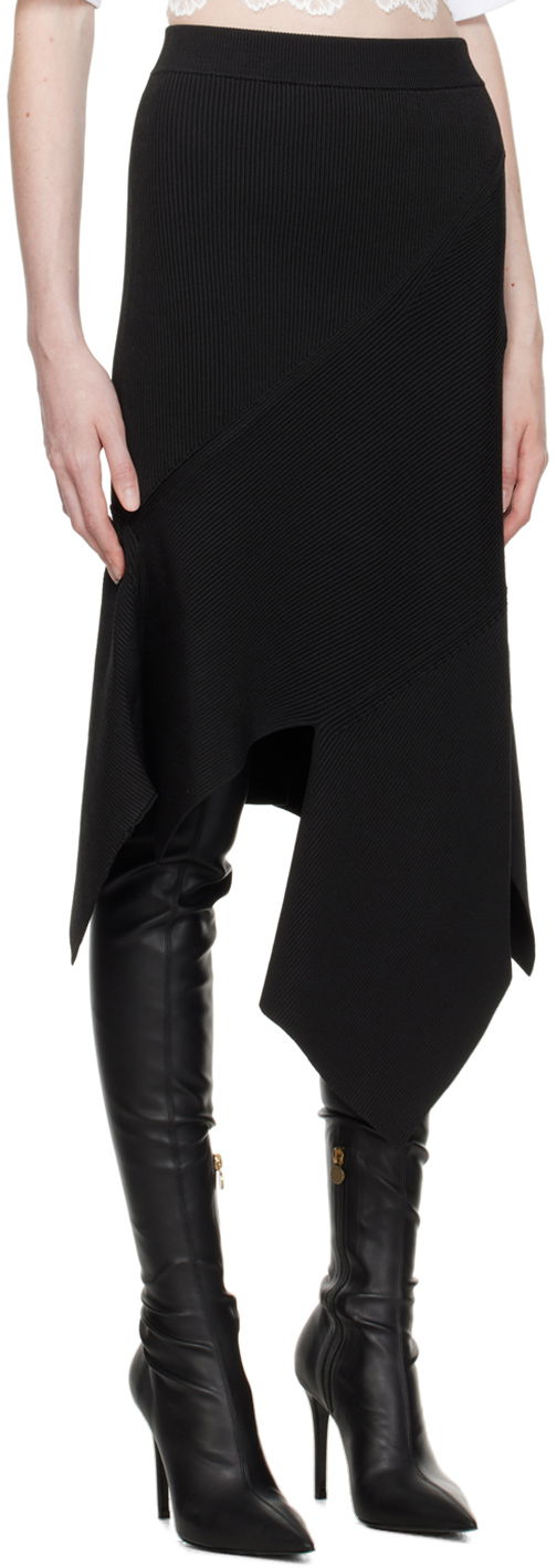 Sukňa Stella McCartney Stella McCartney Asymmetric Midi Knit Skirt Čierna | 6K05093S2419, 1