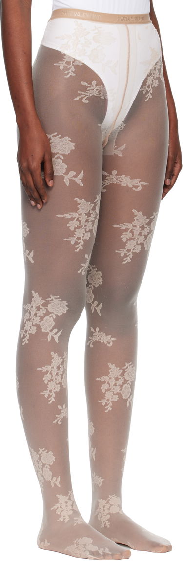 Ponožky Valentino Sheer Floral Lace Lycra Tights Béžová | 7B0KI04Y9LV, 1
