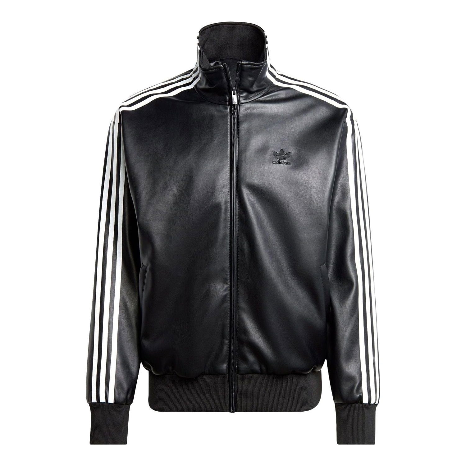 Bomber bunda adidas Originals Adicolor Loose Firebird Faux Leather Track Jacket Čierna | IZ4033, 0