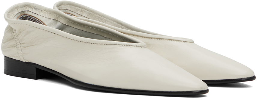 BY FAR Carré Leather Ballerina Flats