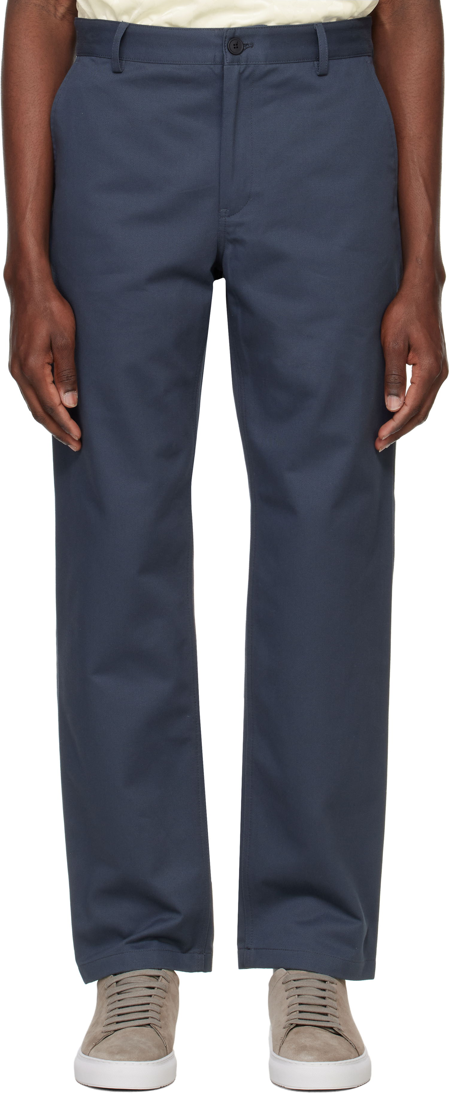 Nohavice MAISON KITSUNÉ Maison Kitsuné Casual Chino Trousers Modrá | OM01101WW9043, 0