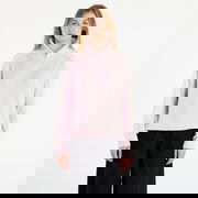 Ribbed Knit Quarter-Zip Funnel Neck Sweater with Three Stripes