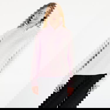 Sveter adidas Originals Ribbed Knit Quarter-Zip Funnel Neck Sweater with Three Stripes Ružová | KS7785, 0