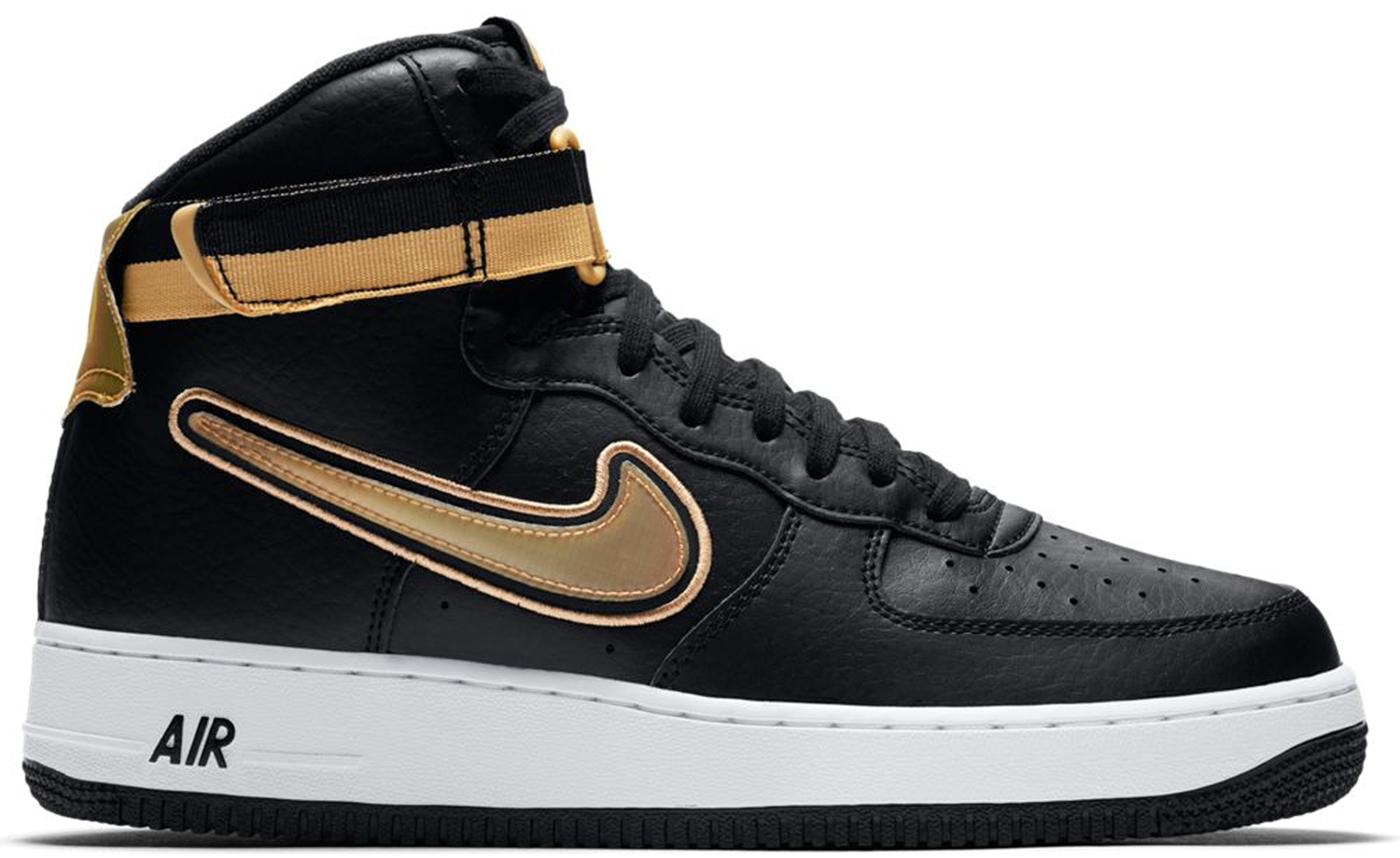 Tenisky a topánky Nike Air Force 1 High NBA Black Metallic Gold Čierna | AV3938-001, 0