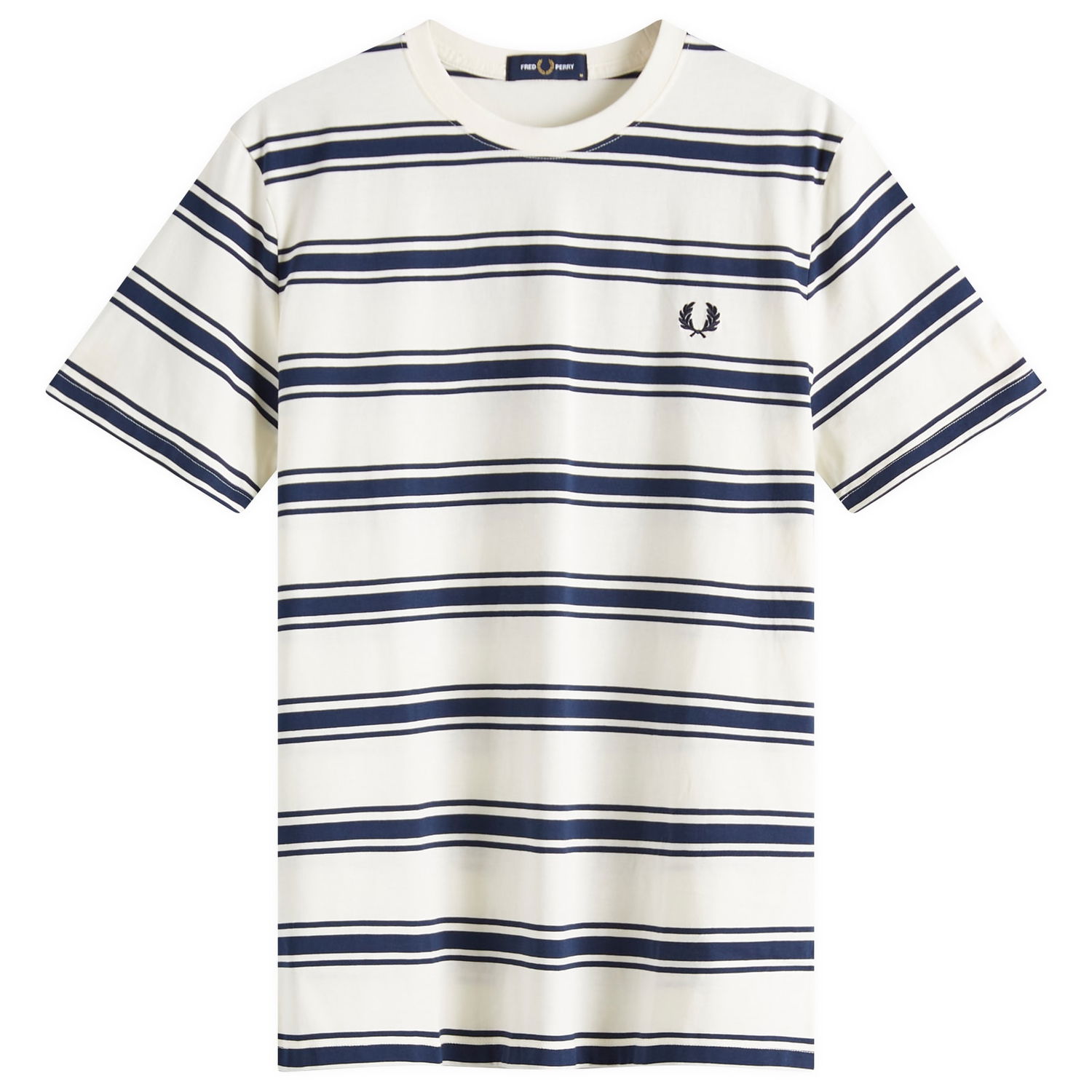 Tričko Fred Perry Fred Perry Fine Stripe T-Shirt, Size Large Biela | M9851-560, 1