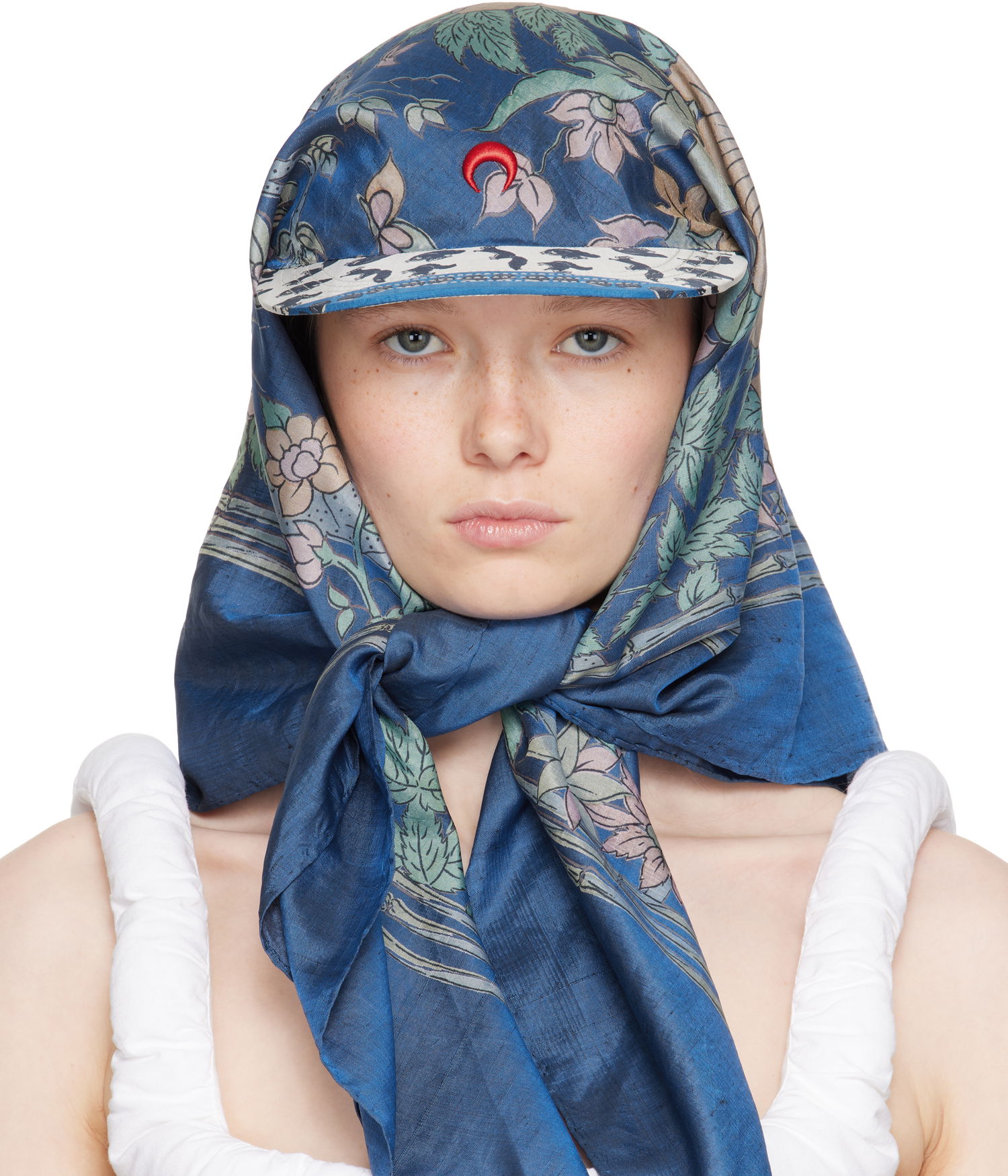 Šál Marine Serre Marine Serre Regenerated Silk Scarves Veiled Cap Modrá | UHG028A UWOV0028, 0