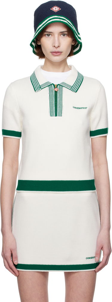 Sukňa Casablanca Casablanca Knit Tennis Polo Biela | WPS25-KW-856-01, 0
