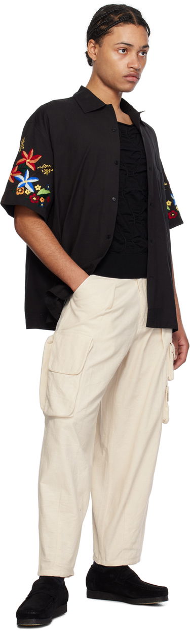 Košeľa YMC YMC Idris Embroidered Shirt Čierna | P2WAT, 3