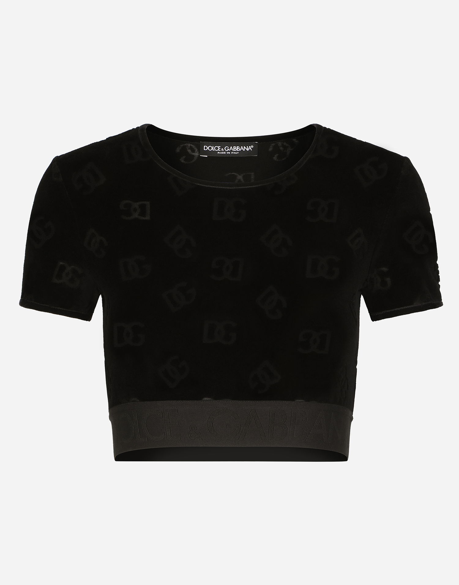 Crop Top Dolce & Gabbana T-shirt M/corta Giro Čierna | F8S63TFJ7DLN0000, 0