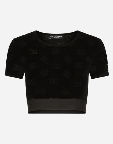 Crop Top Dolce & Gabbana T-shirt M/corta Giro Čierna | F8S63TFJ7DLN0000, 0
