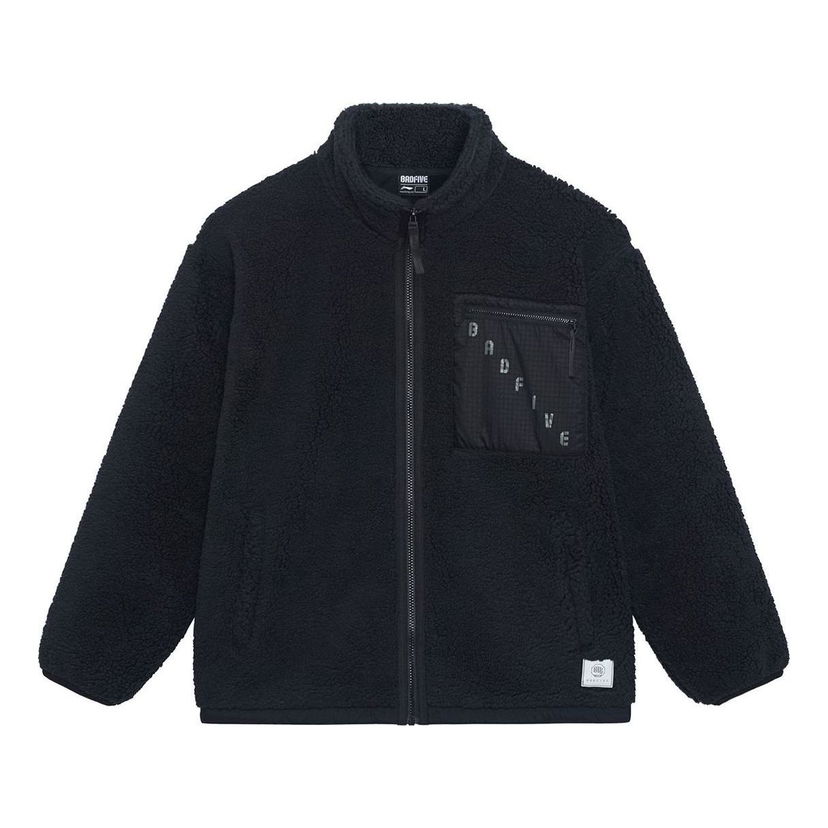 Bunda Li-Ning BadFive Pocket Fleece Jacket Čierna | AFDSA67-4
