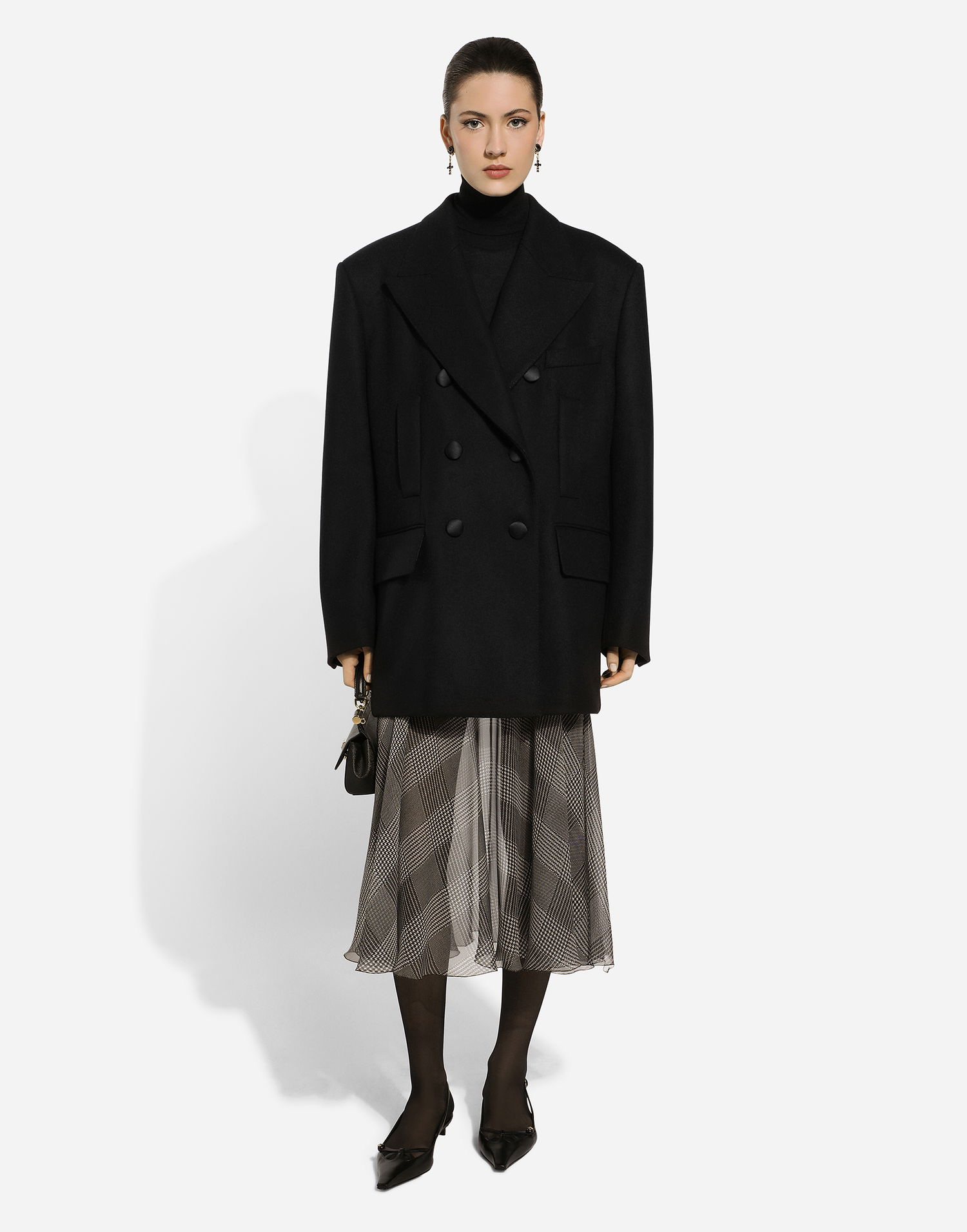 Bunda Dolce & Gabbana Dolce & Gabbana Oversize Double-breasted Wool Baize Jacket Čierna | F293VTHUMN1N0000, 1