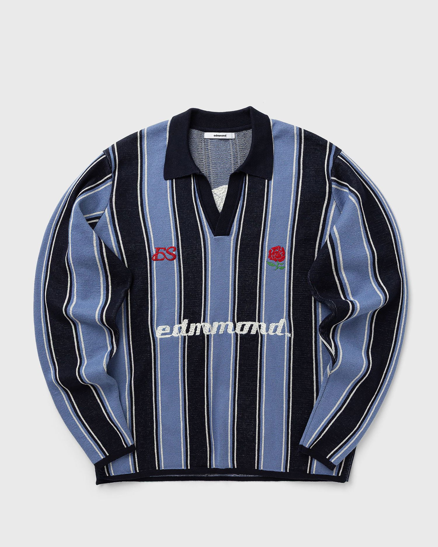 Polo tričko Edmmond Studios Striped Knitted Polo Shirt Modrá | 325-60-20540, 0