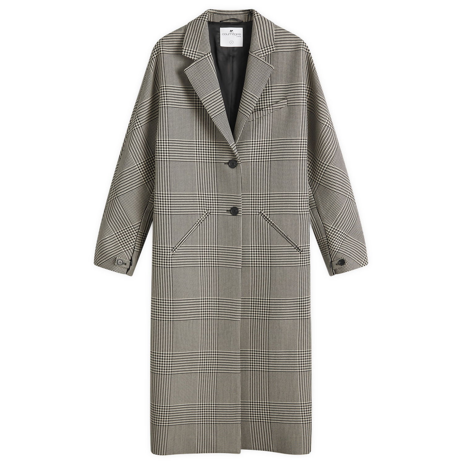 Kabáty Courrèges Long Houndstooth Coat Béžová | 324CMA154PL0165-B107, 1